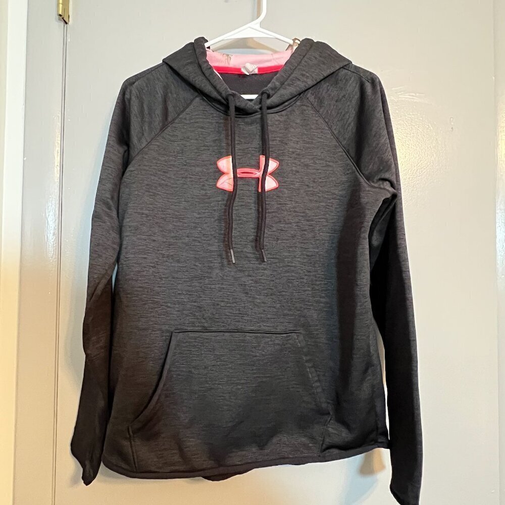 Under Armour Youth Cold Gear Loose Black Realtree Camo Hoodie Sweatshirt Size M